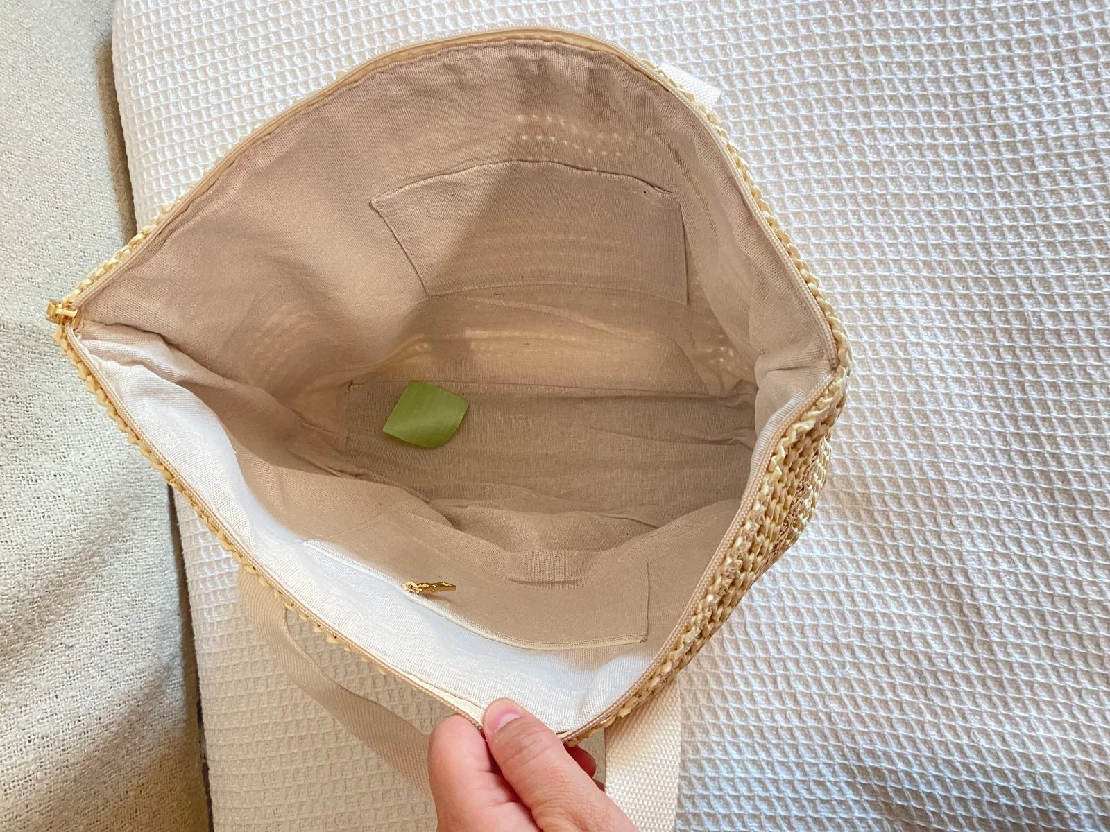 Grote tweekleurige rotan tote tas – photo 7